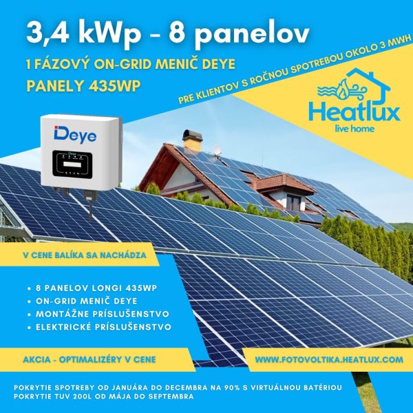 3,4 KWp – 8 panelov